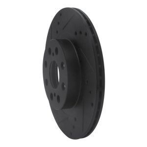 Toyota MR2 Spyder Brake Rotor (1) - Rear Left - R1 Concepts - Drilled & Slotted - Black - `00-`05